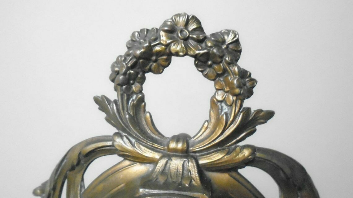 Antique French Maxant, Paris, Bronze Barometer, Hollywood Regency / Rococo Style Temperature Gauge, Art Nouveau Decor, Louis Maxant photo for sale