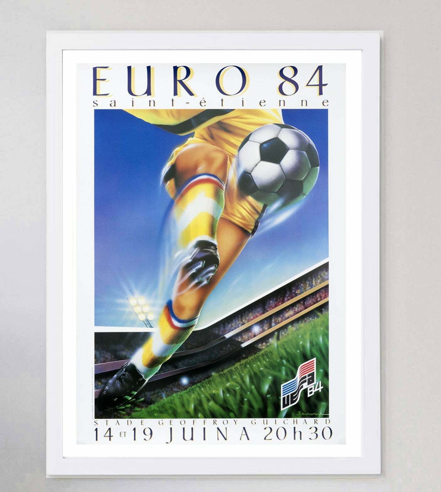 Euro 84   Saint Etienne  Original Vintage Poster photo for sale
