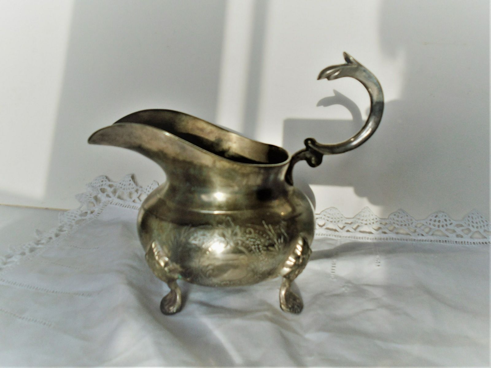 Gorgeous Antique French Silver Plated Creamer Or Milk / Syrup / Honey Jug, Art Nouveau, 1920s, Sauce Jug photo furniture