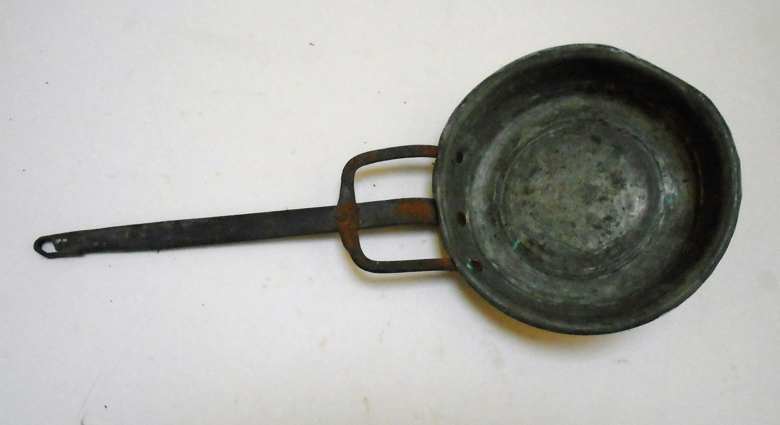 Antique French Hand Forged Solid Copper And Iron Skillet / Frying Pan / 6 1/2", Farmhouse Wall Copper photo 83.0