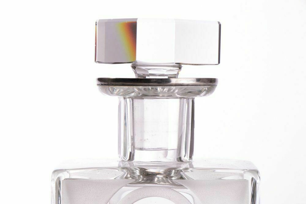 French Art Deco Modernist Silver Collared Decanter By Jean Luce C.1930 photo furniture