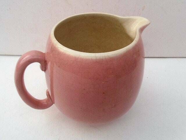 Vintage French Pink Creamer, Milk Jug, Sauce Boat, Tea Set Jug photo furniture