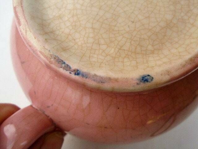 Vintage French Pink Creamer, Milk Jug, Sauce Boat, Tea Set Jug photo vintage