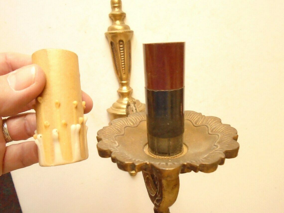 Single Arm Antique French Bronze Wall Candle Sconce, Art Nouveau Candle Holders, Electric Wall Sconce photo buy