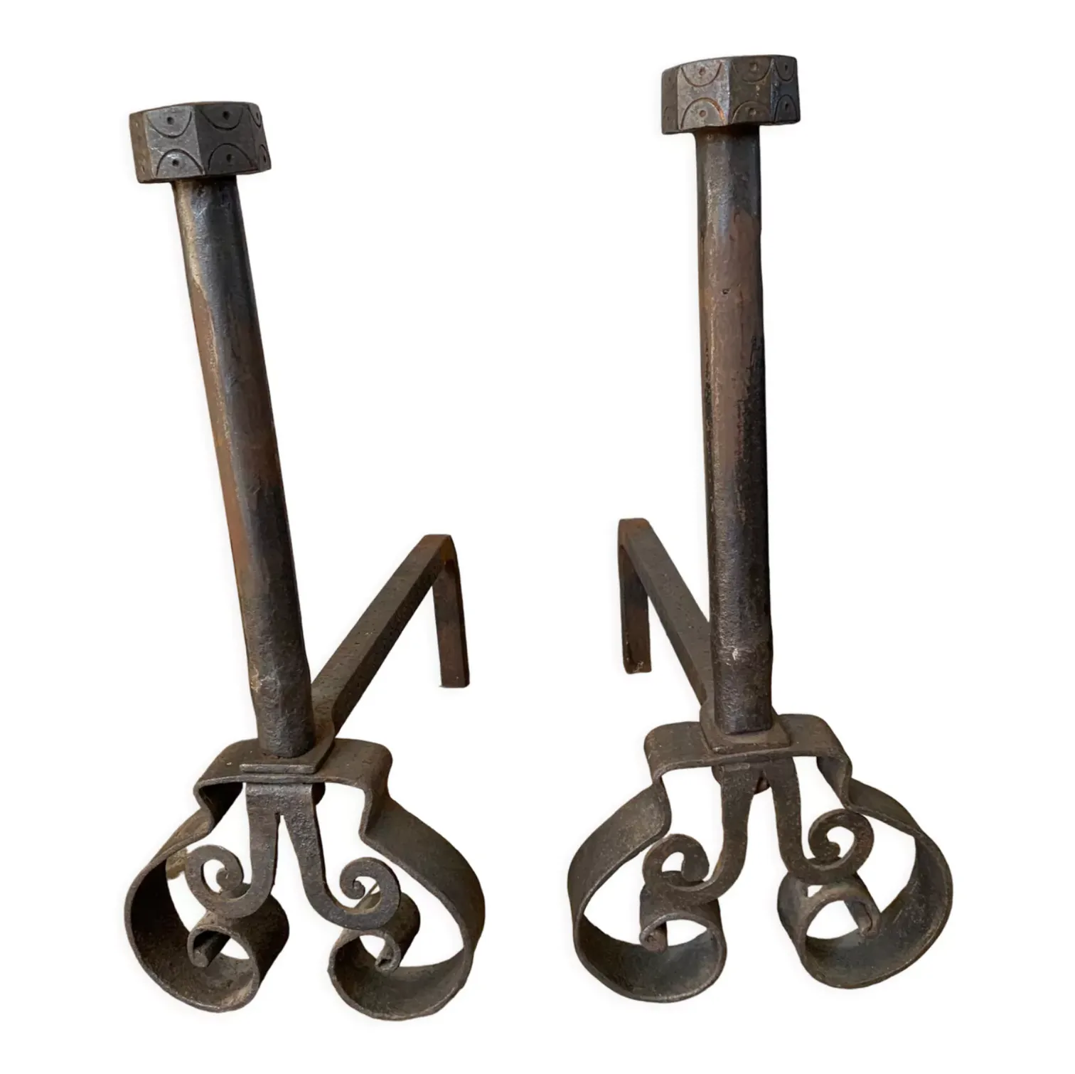 Pair Of 18th Century Landiers, 18th Century And Earlier