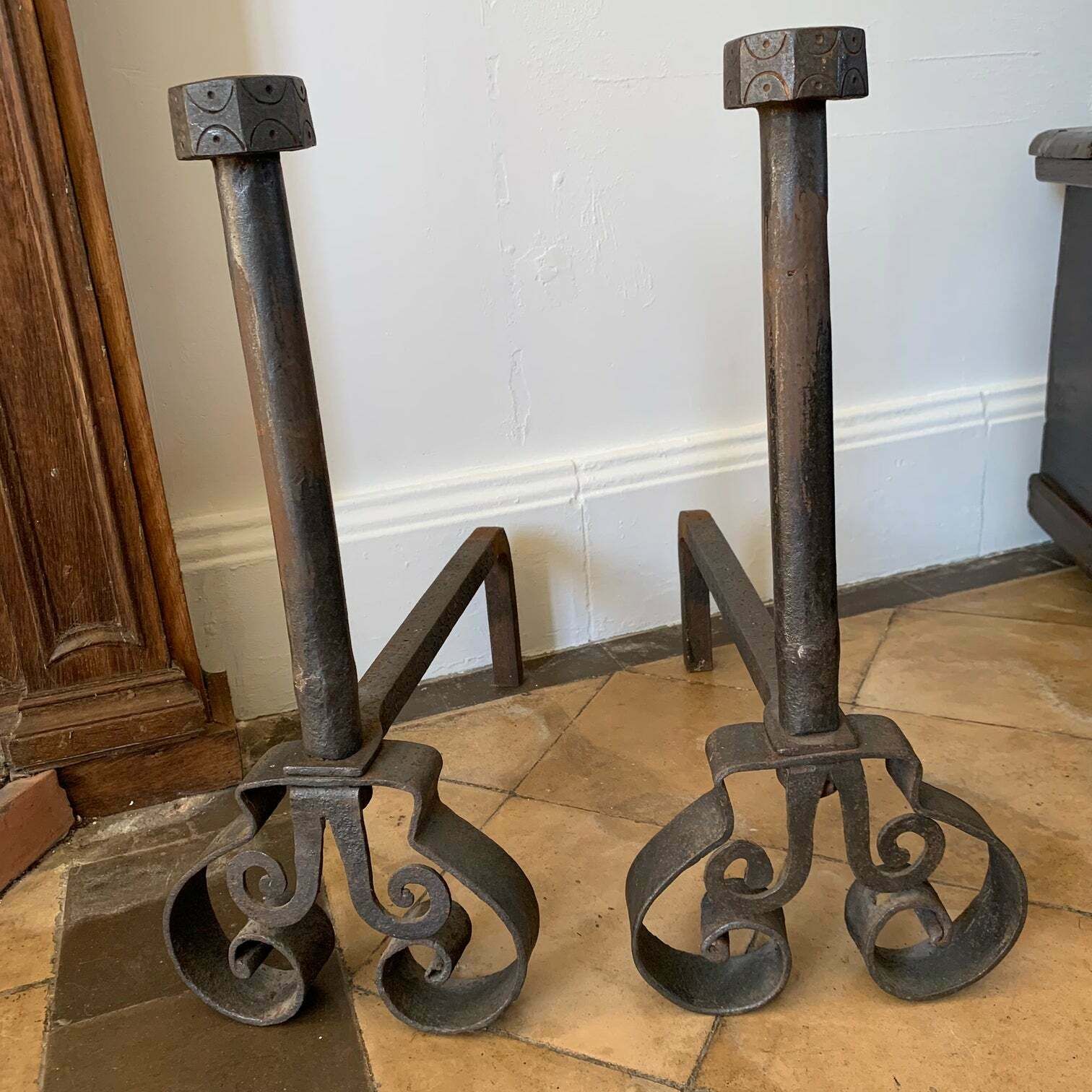 photo furniture Pair Of 18th Century Landiers, 18th Century And Earlier