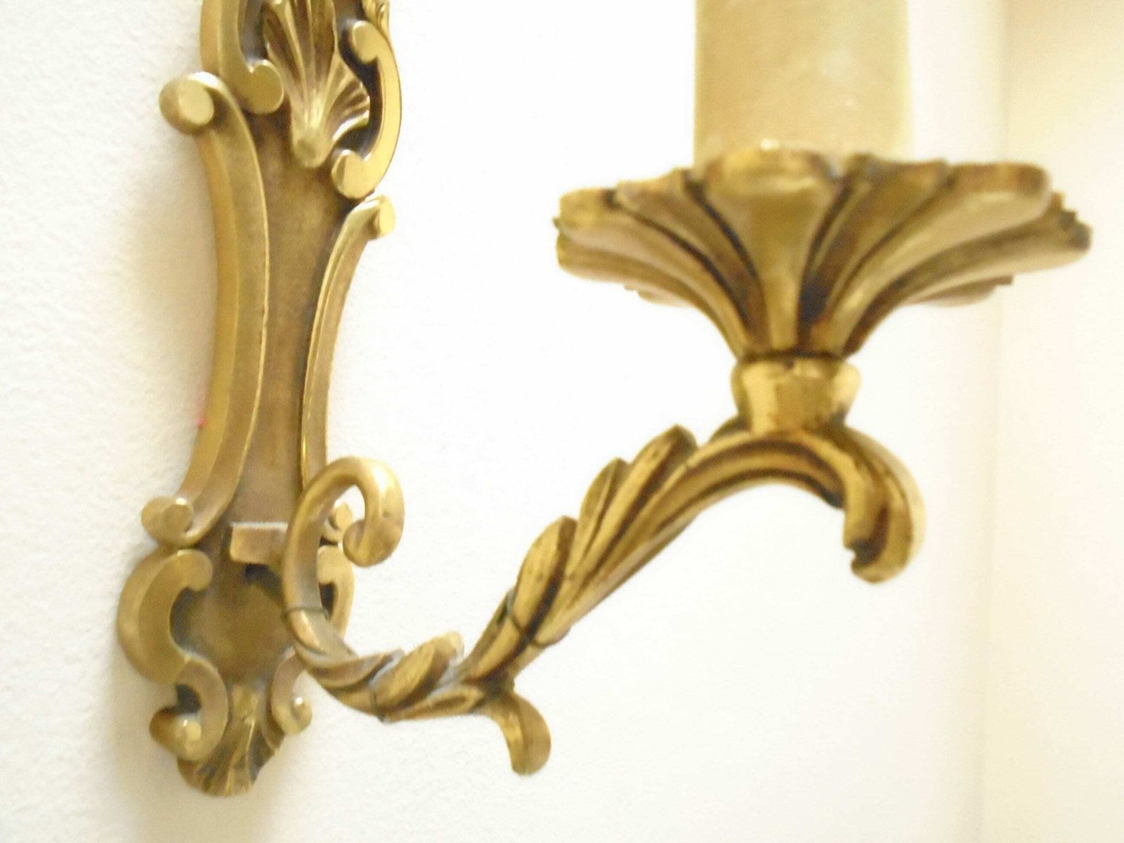 Single Arm Antique French Bronze Wall Candle Sconce, Art Nouveau Candle Holders, Electric Wall Sconce photo furniture
