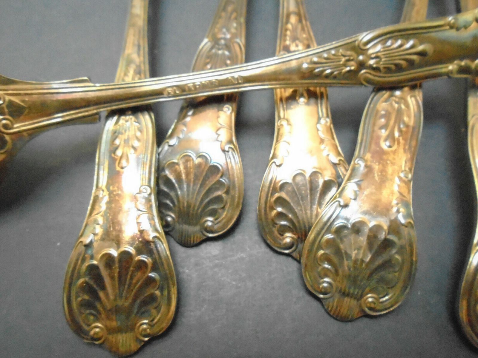 6 Antieke Verzilverde Dessert  Of Soeplepels, Kings Pattern, El Epns A1 photo vintage