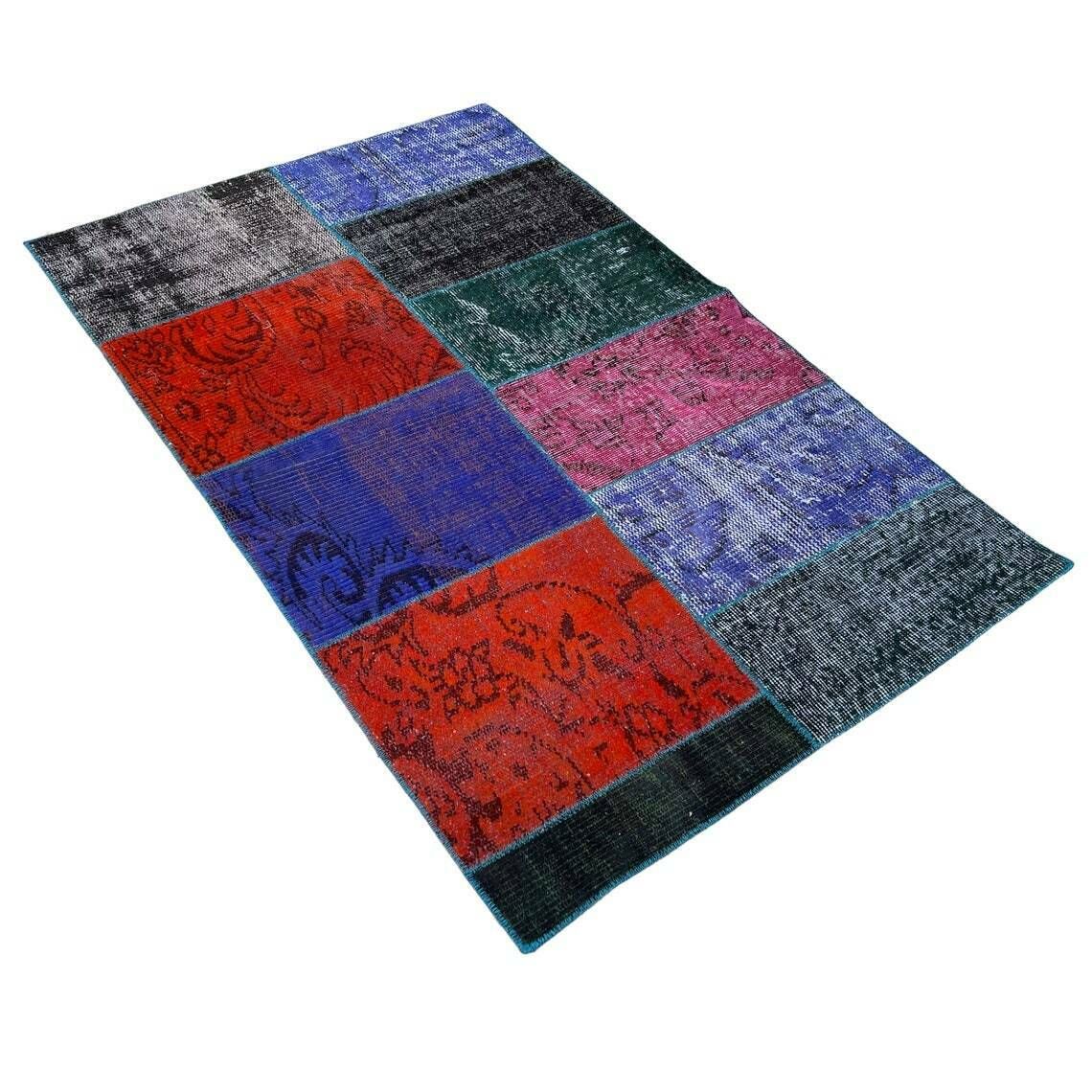 Unique Turkish Vintage Distressed Patchwork Rug photo Textiles