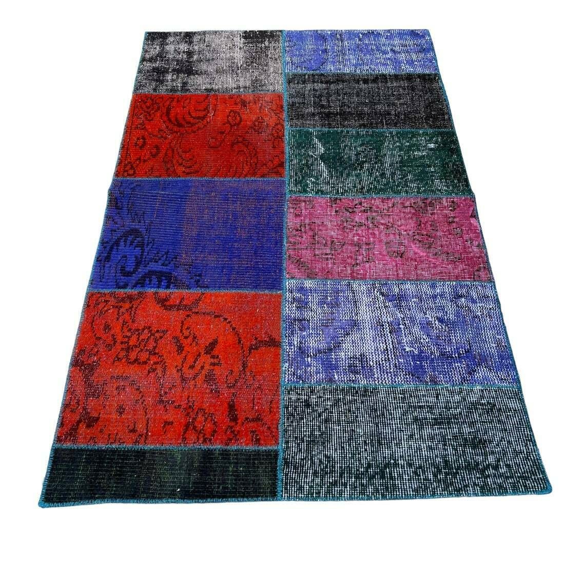 Unique Turkish Vintage Distressed Patchwork Rug photo vintage