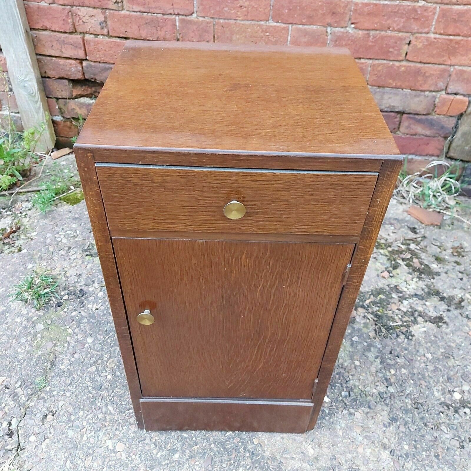 Vintage, Mid Century Plywood And Veneer Bedside Cabinet With Drawer & Cupboard photo furniture