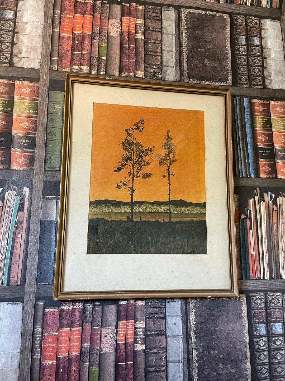 John Ridgewell 1937 2004 Oil Painting On Paper Original Orange Sunset Beautiful Artwork photo vinterior