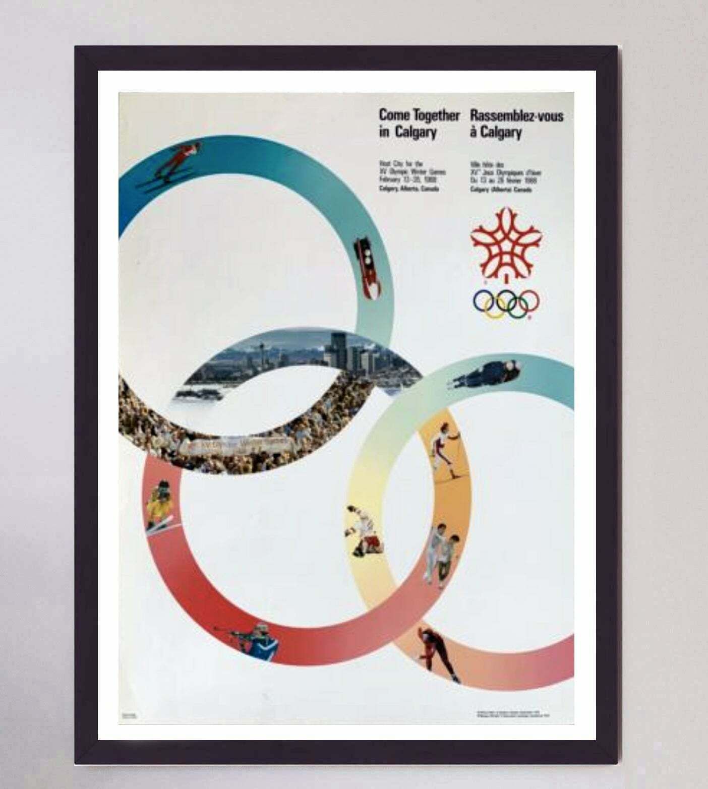 Original Vintage Poster  1988 Winter Olympic Games Calgary photo furniture