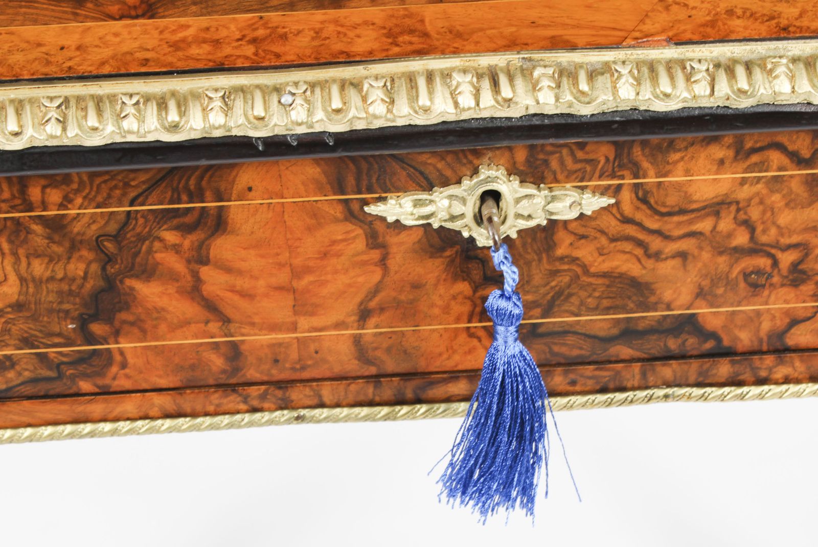 Antique French Burr Walnut Sevres & Ormolu Mounted Writing Desk   19th C photo vintage
