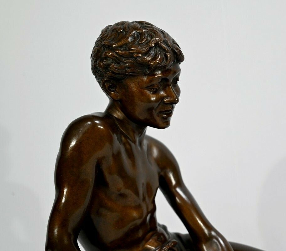 Bronze "Child With A Landing Net", Signed R.Guillaume   Xxth photo vinterior