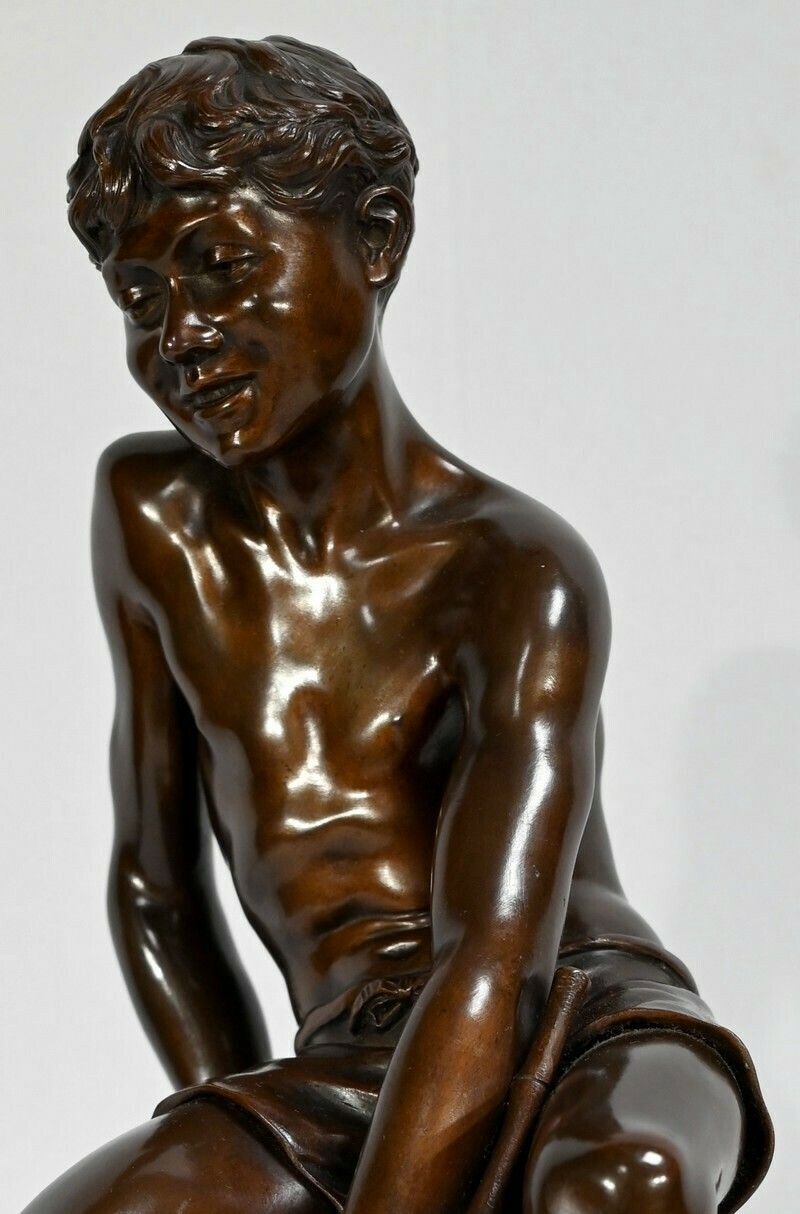 photo buy Bronze "Child With A Landing Net", Signed R.Guillaume   Xxth