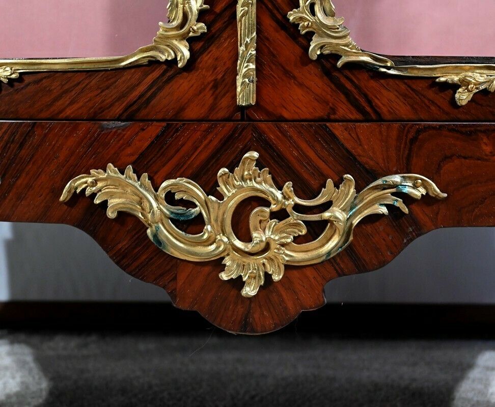 photo vinterior Showcase 2 Doors In Rosewood, Louis XV Style, Napoleon III Period,  Mid 19th Century