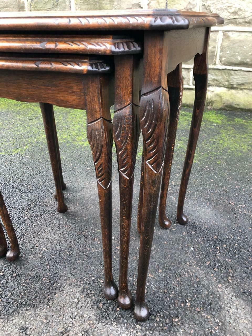 Antique Mahogany Nest Of 3 Tables photo furniture