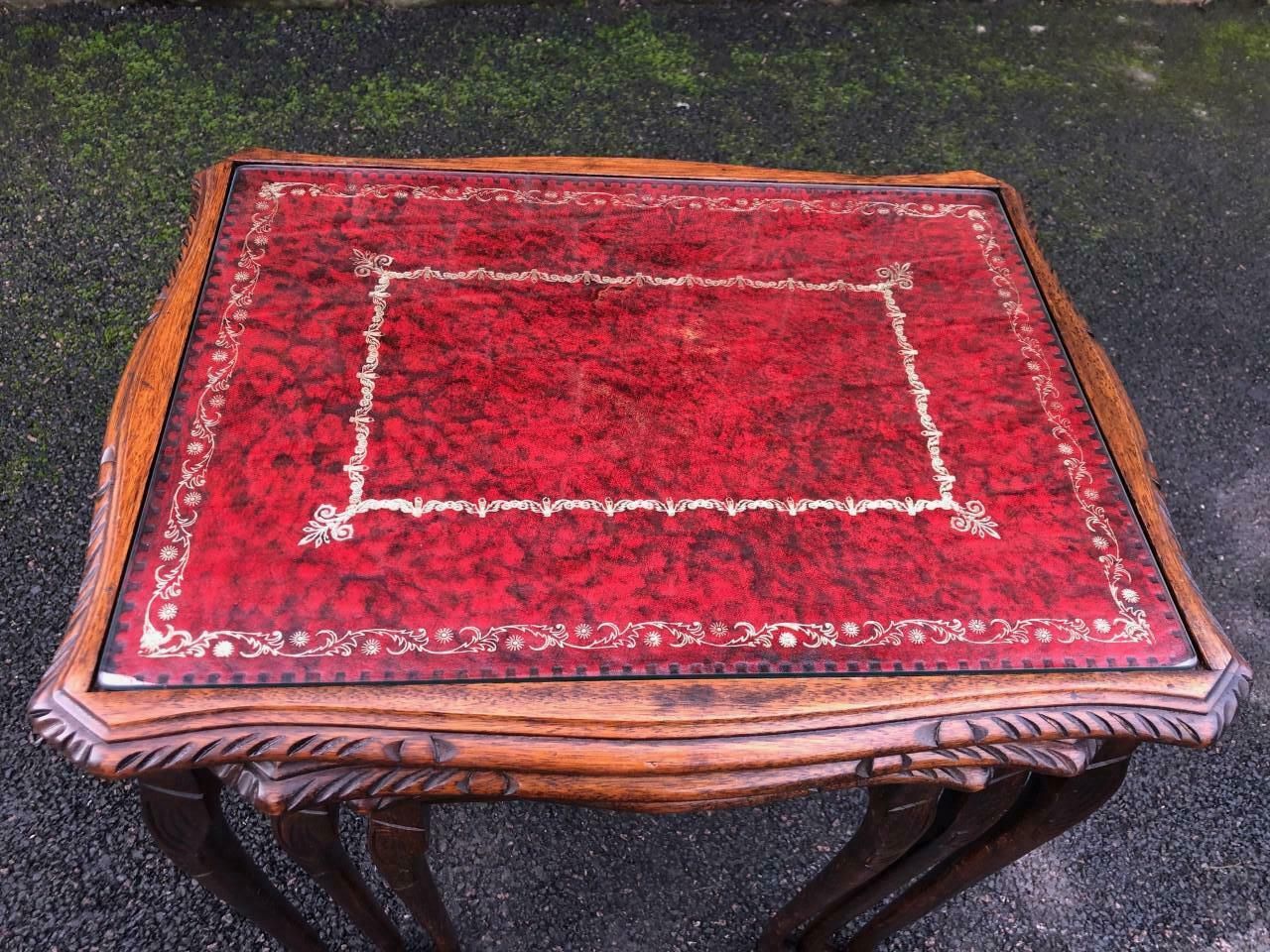 Antique Mahogany Nest Of 3 Tables photo for sale