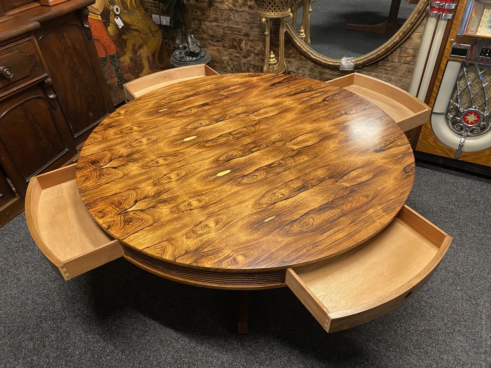 Archie Shine Rosewood Drum Table photo furniture