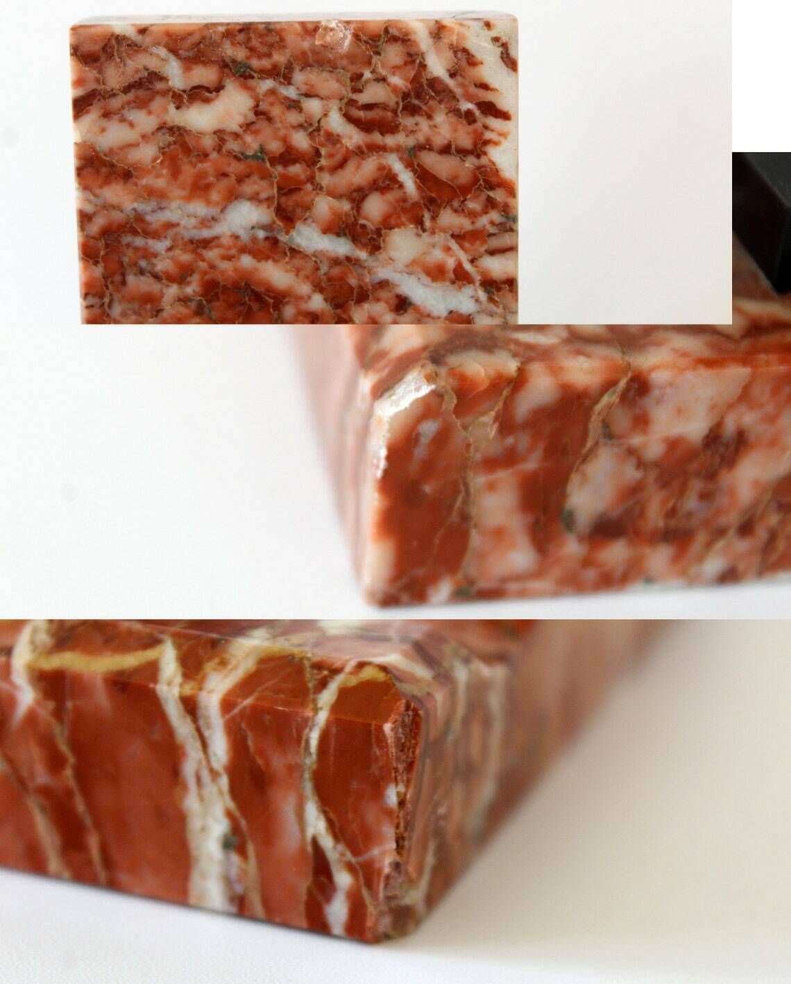 photo for sale Large Art Deco Marble Ink Stand With Liner Red Marble And Black Marble Desk Organiser Pen Pencil Holder
