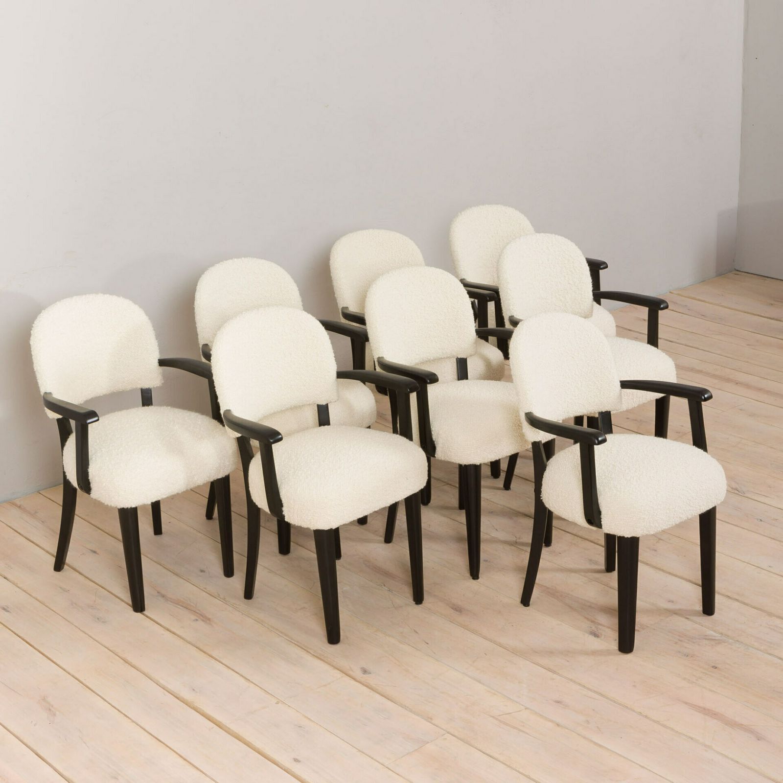 Set Of Eight Dining Paris Hotel Chairs By Thonet France 1950s