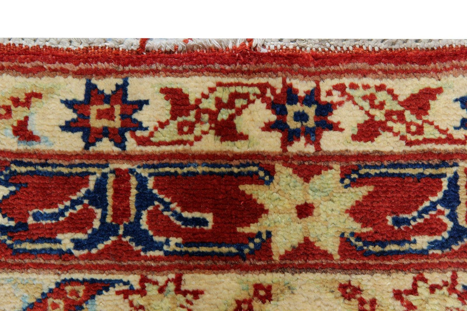 Modern Striped Rug, Kazak Handmade Carpet, Floor Afghan Rugs, Oriental Rug photo Textiles