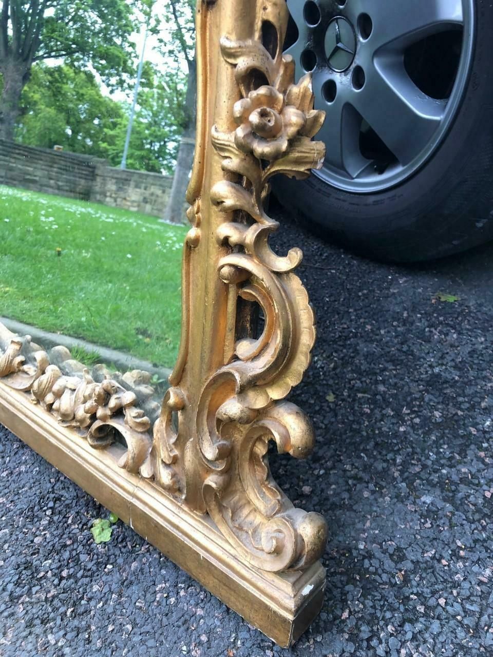 Large Antique English Giltwood Mirror photo vinterior