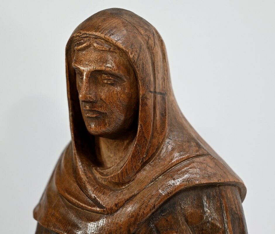 Statue Of Saint Anne In Ash Signed E.Le Neuthier  Mid 19th Century photo buy