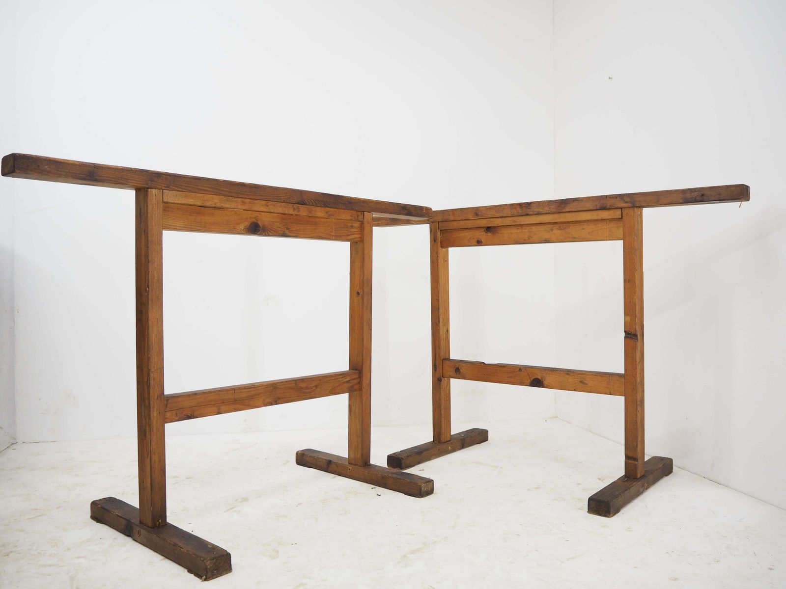Pair Of Industrial Trestle Table Bases, Early 20th Century photo furniture