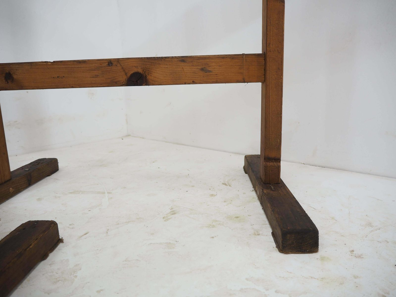 photo vintage Pair Of Industrial Trestle Table Bases, Early 20th Century