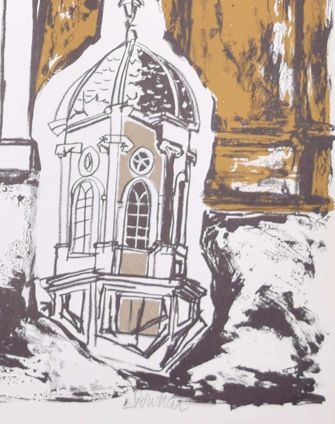 Margaret Souttar Trinity Hall, Cambridge Lithograph By Margaret Souttar 1960s photo for sale