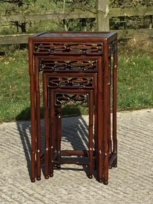 Fabulous Nest Of Four Chinese Rosewood Tables photo vintage