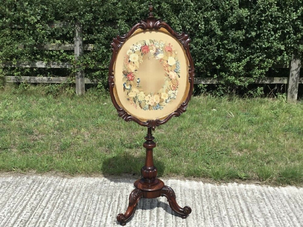 Rosewood Pole Screen Of Grand Proportions photo furniture