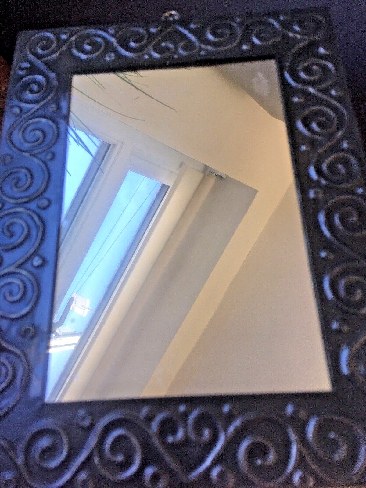 Vintage 60s Pewter Folk Art Hearts & Scrolls Mirror Nouveau Style Paul Morafon ? photo 65.0