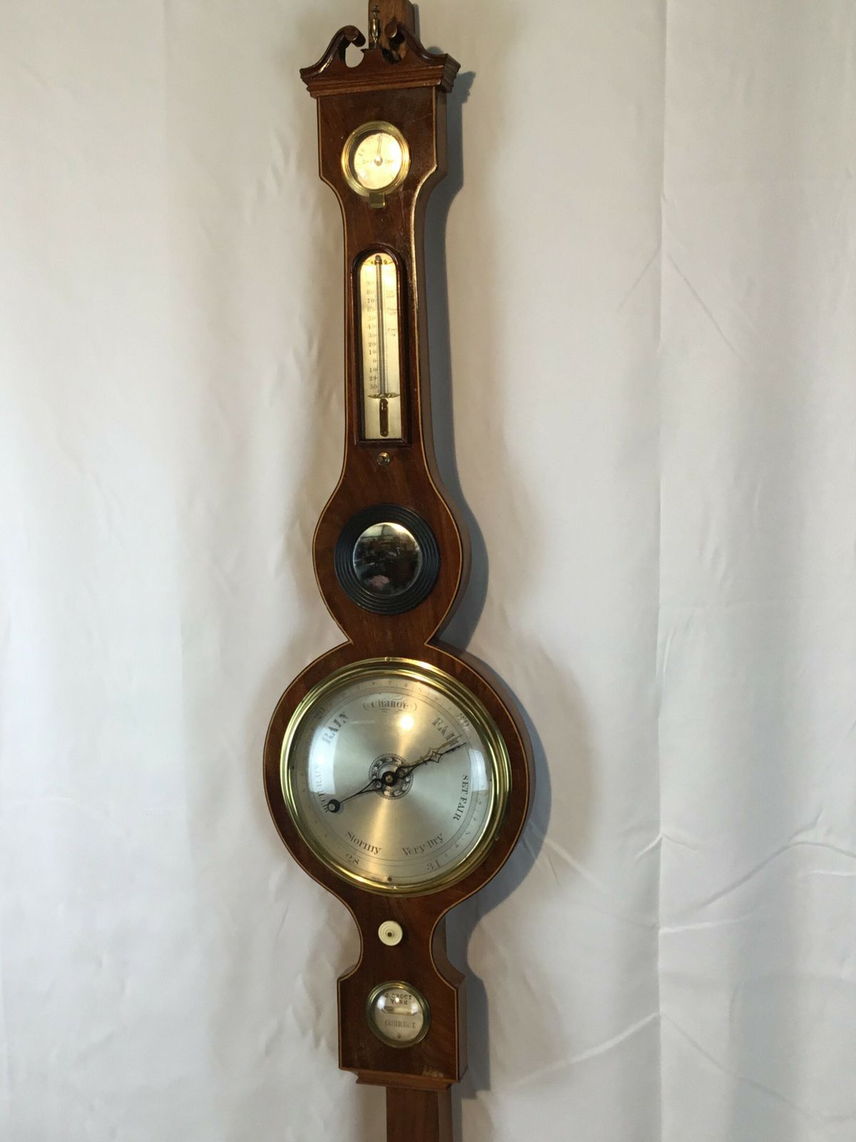 Inlaid Mahogany Barometer By J Groce, York
