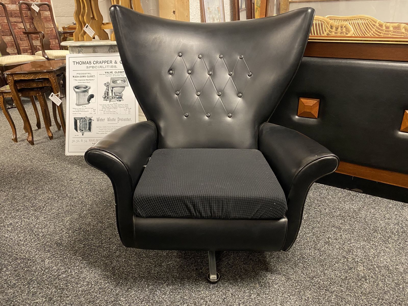 Black G Plan Swivel Chair, 1960s photo furniture