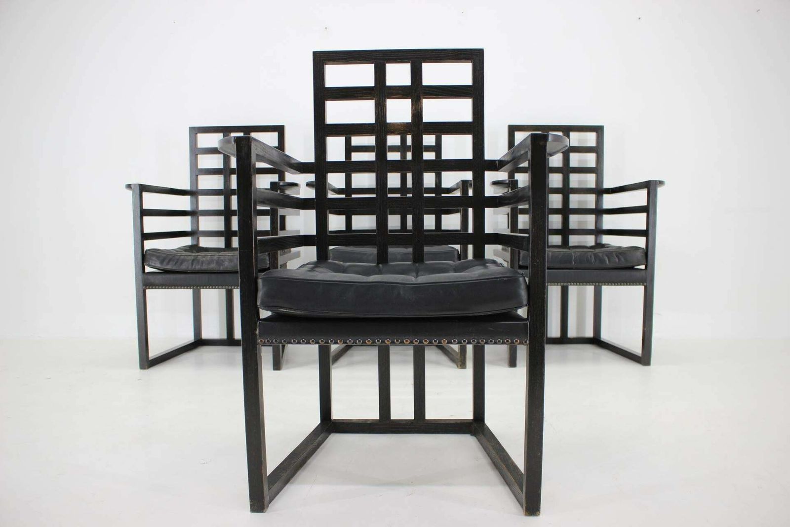 Set Of Four Josef Hoffmann Armloffel Chairs Made By Wittmann, Austria photo 9138.0