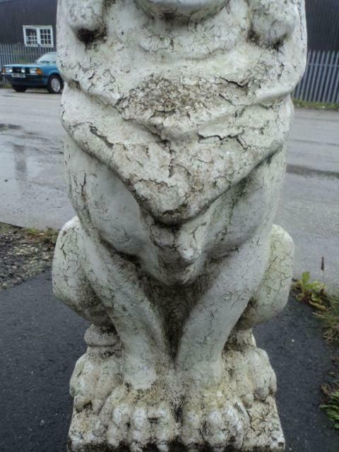 Pair Of Antique Stone Garden Lions C.1880   1900 photo 580.0