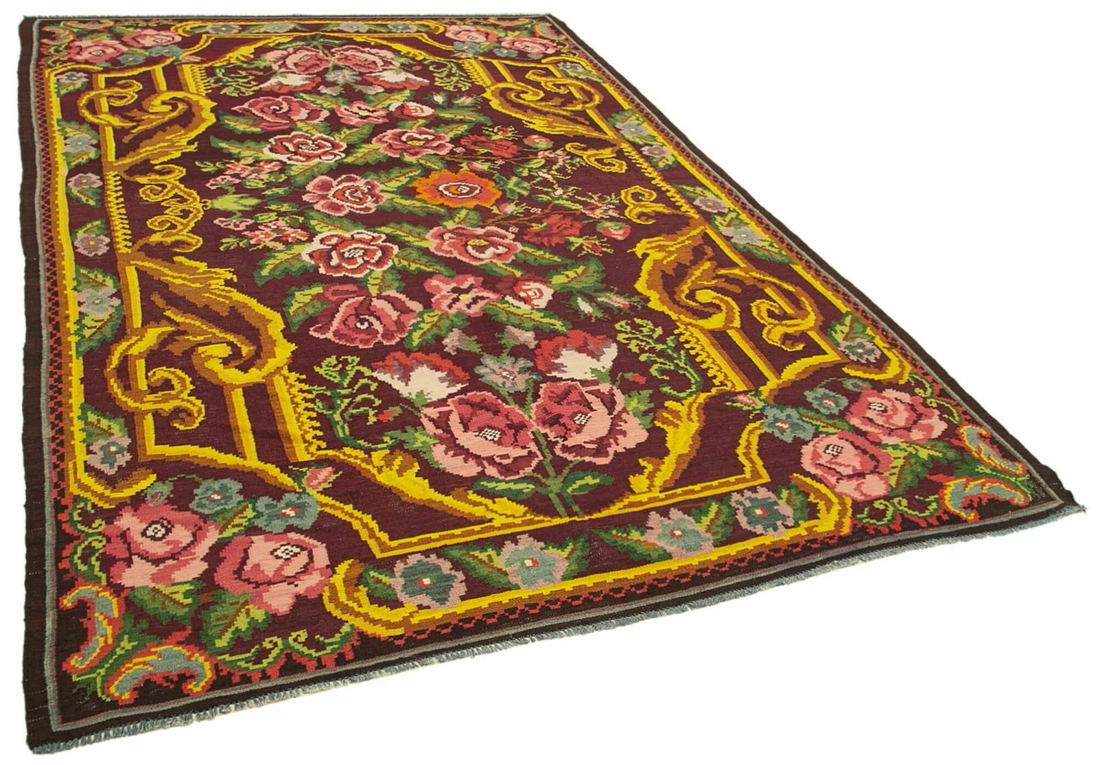 Handmade Vintage 200 Cm X 296 Cm Bessarabian Kilim Rug photo furniture