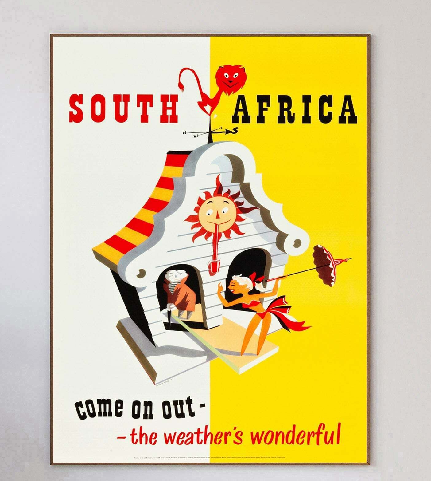South Africa   Come On Out, The Weather's Wonderful Original Vintage Poster photo 1089.0