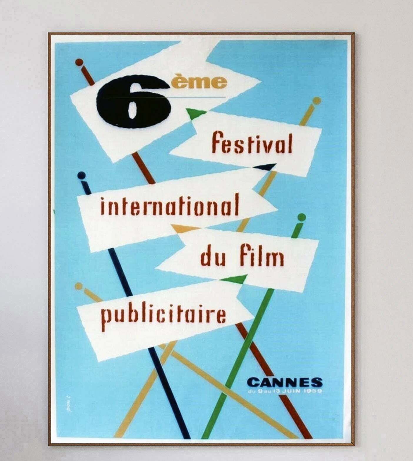Cannes Film Festival 1959 Vendor 1959 Original Vintage Poster photo 795.0