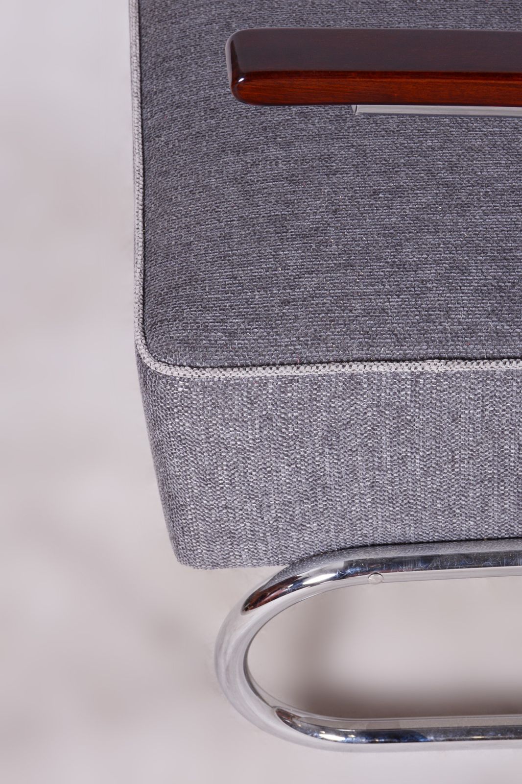 Restored Bauhaus Armchair, Mücke   Melder, New Upholstery, Czechia, 1930s photo buy