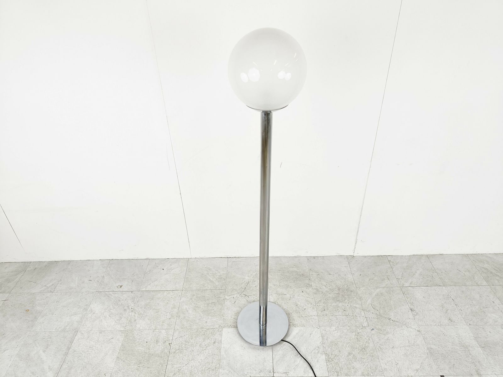 Vintage Chrome And Glass Floor Lamp, 1970s photo 650.0