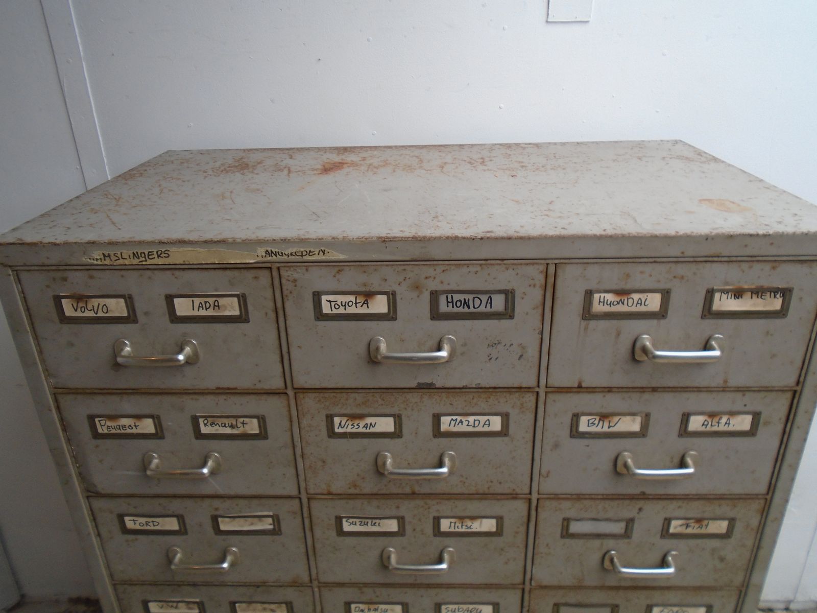 A Large Heavy 1930s Art Deco Original Metal 15 Drawer Chest Of Drawers photo 495.0