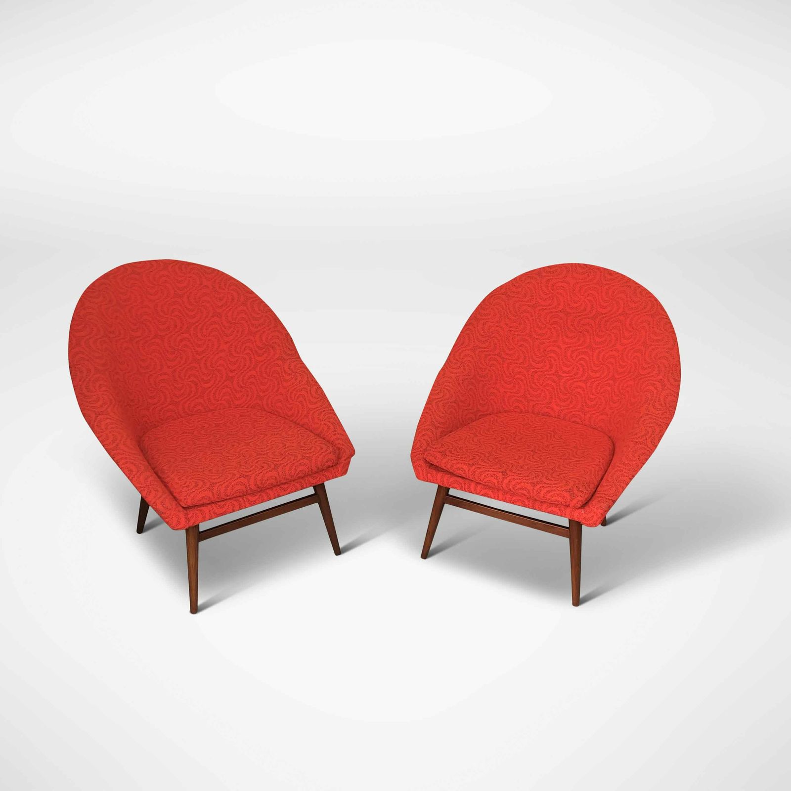 Red Bucket Seats, 1960s, Vintage