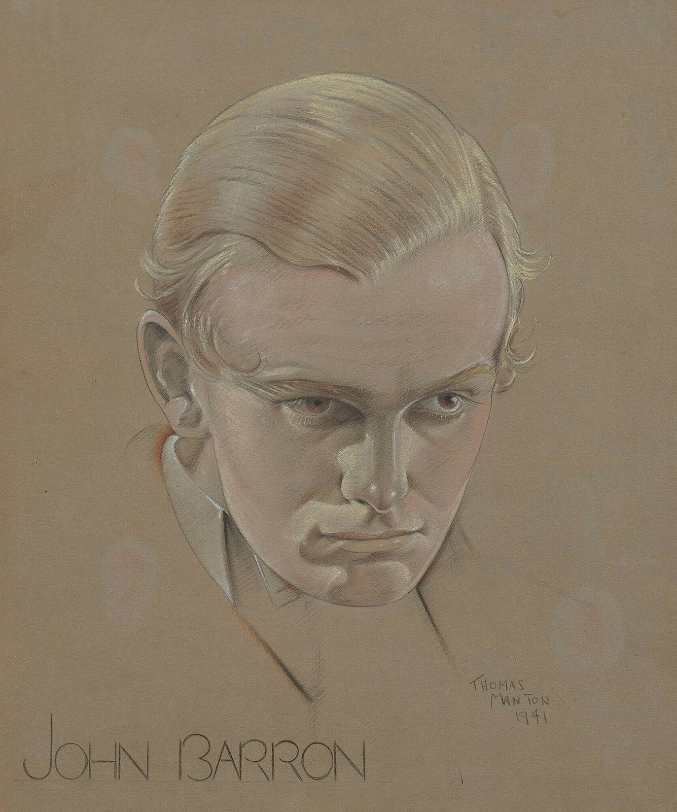 20th Century British Artist Thomas Manton 'Portrait Of John Barron, 1941' photo furniture