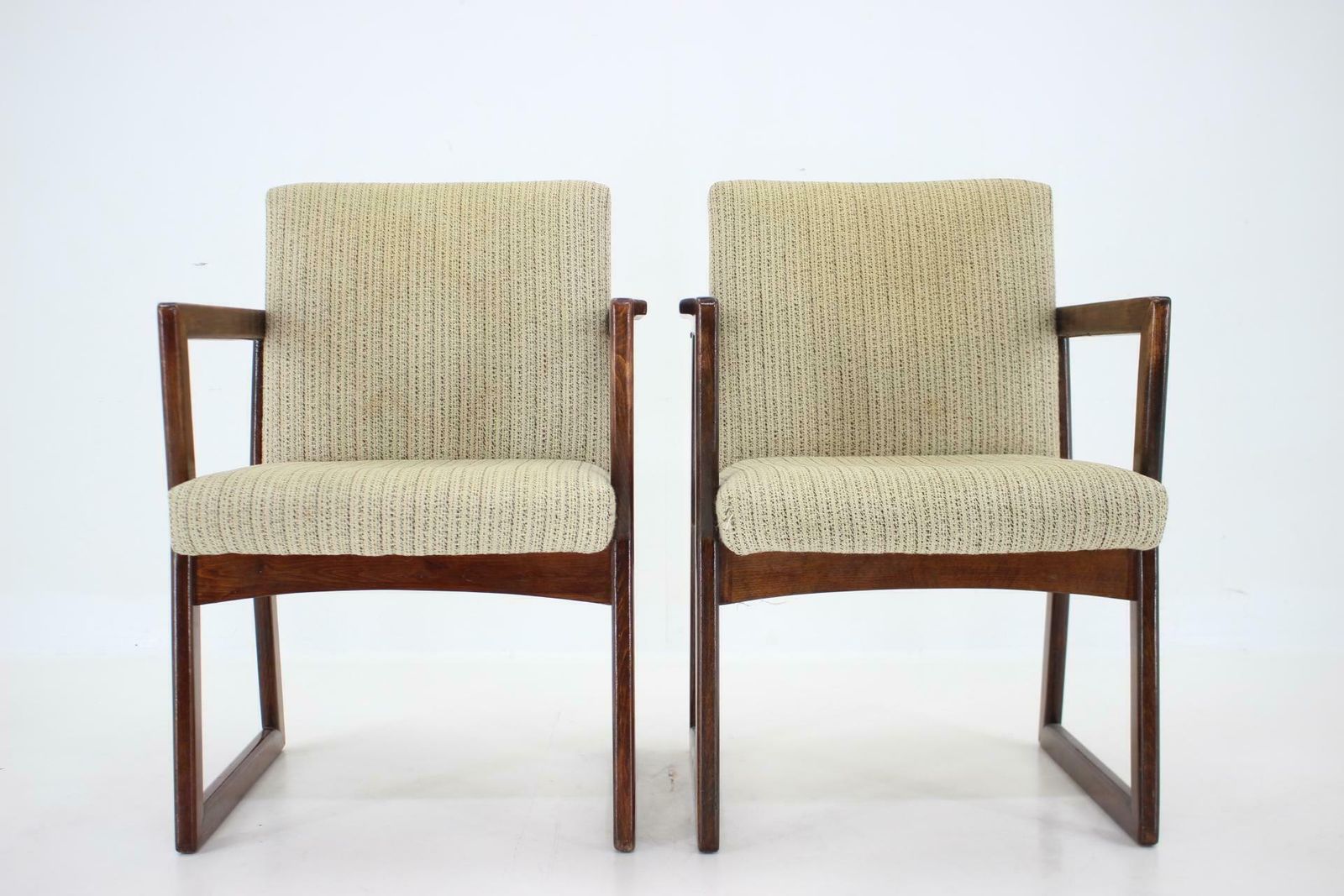 1960s Pair Of Beech Armachairs, Czechoslovakia photo for sale