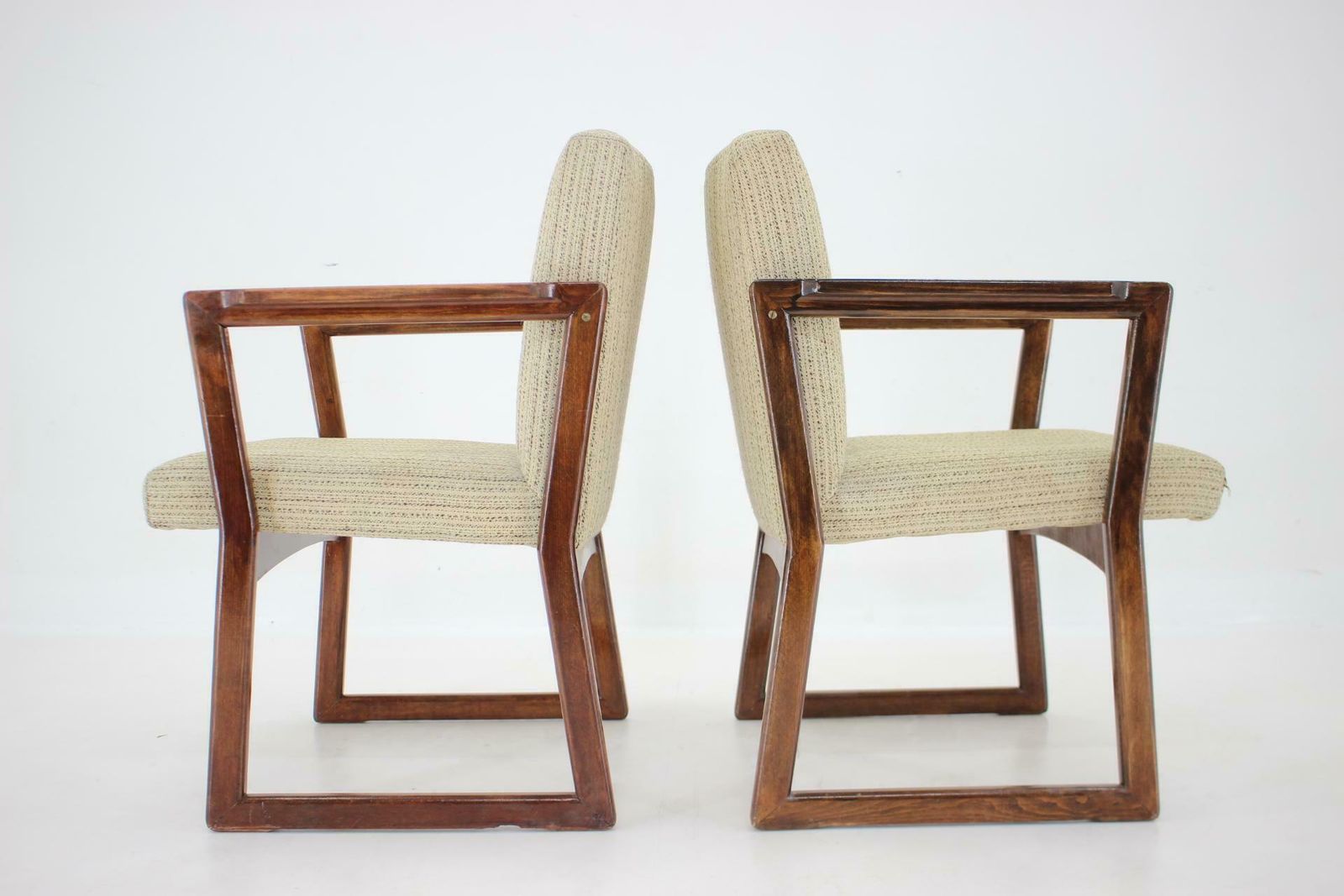 1960s Pair Of Beech Armachairs, Czechoslovakia photo buy