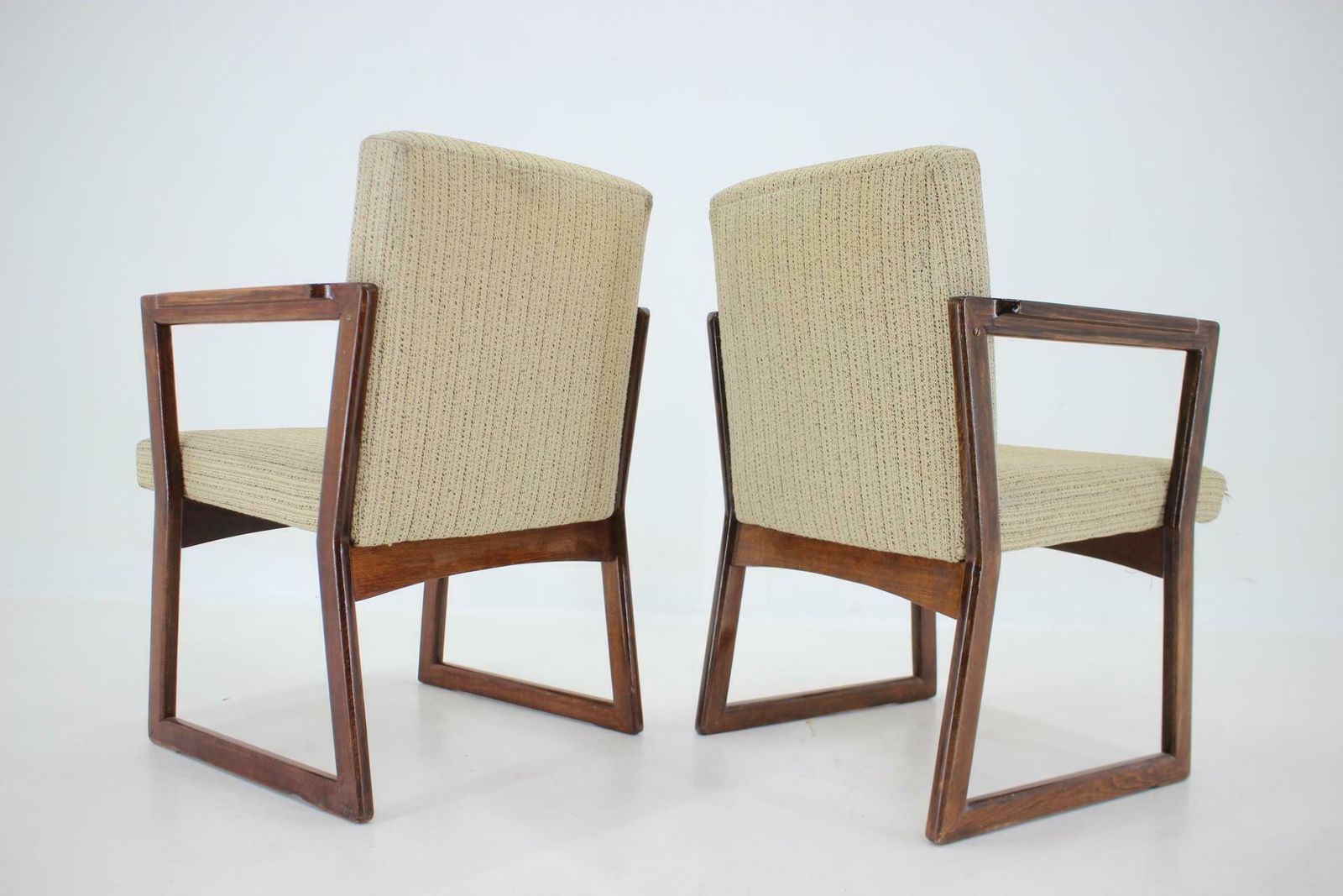 1960s Pair Of Beech Armachairs, Czechoslovakia photo vintage